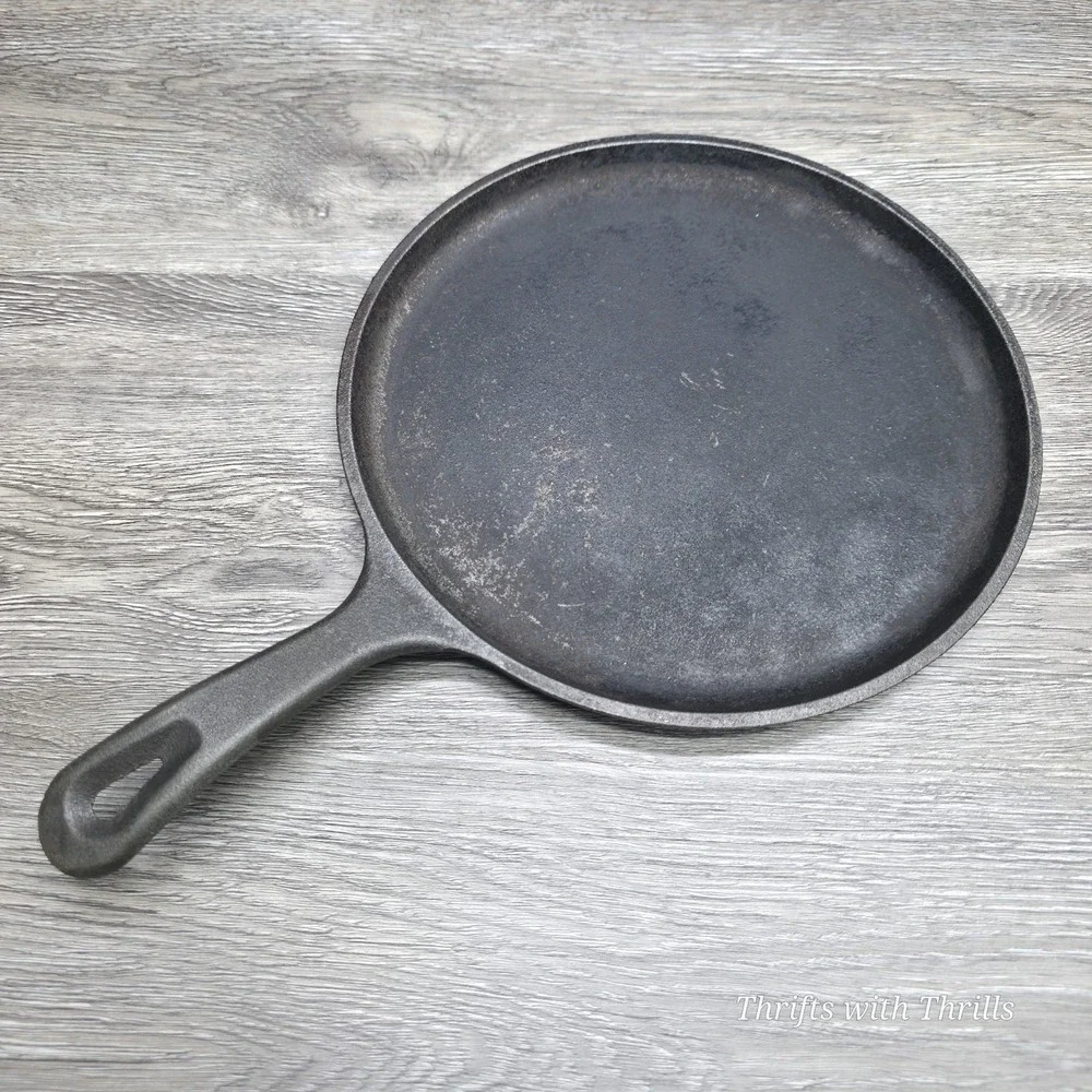 Vintage‎ LODGE Cast Iron Griddle Skillet - 90G 10-1/2